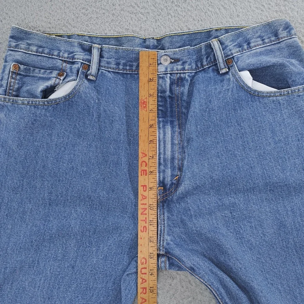 Levis 517 Jeans Mens 40x30 Blue Denim Bootcut Zip Fly High Rise Distressed